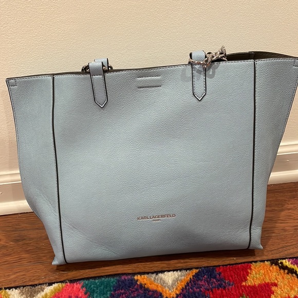 Karl Lagerfeld Bags Karl Lagerfeld Vegan Leather Light Blue Bag